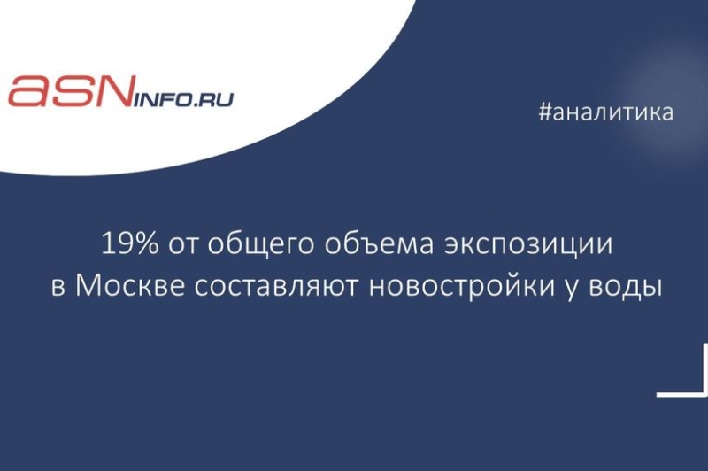 19% от общего объема экспозиции в Москве составляют новостройки у воды