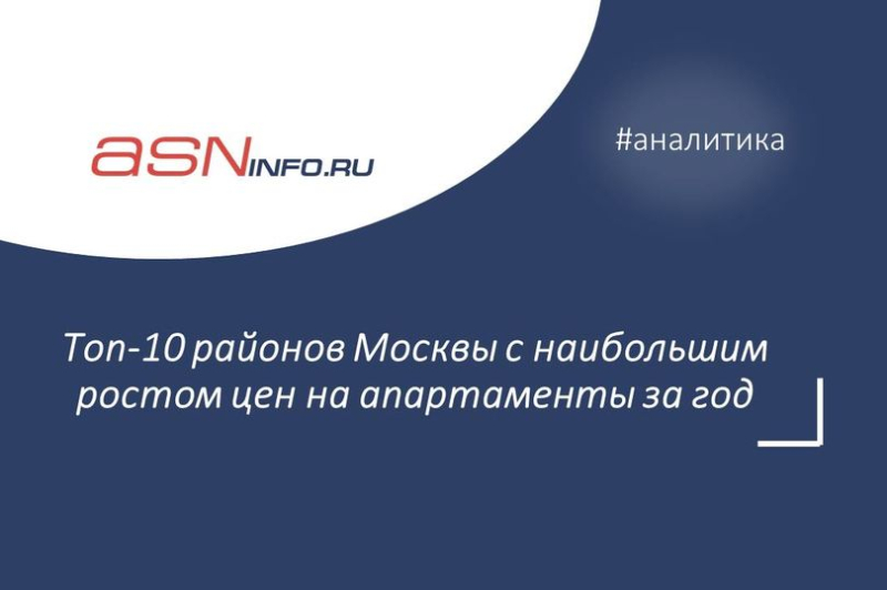 Топ-10 районов Москвы с наибольшим ростом цен на апартаменты за год